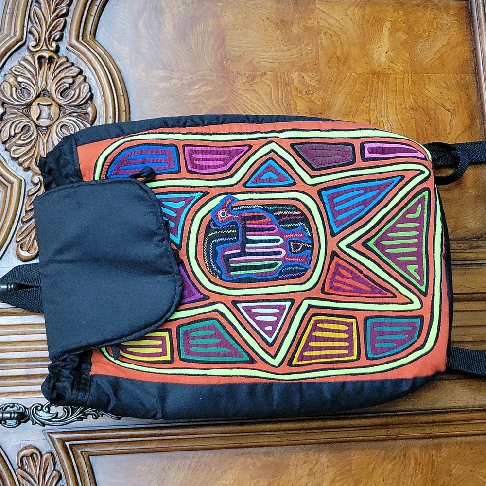 Hand Made Appliqued Hand Embroidered 16"x13" BACKPACK NEW BEAUTIFUL